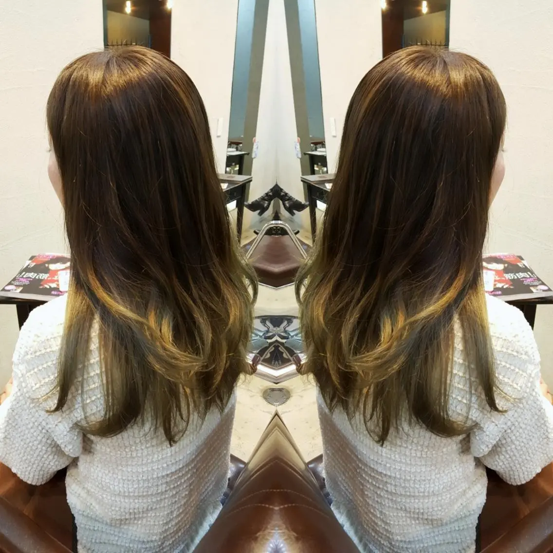 ロング カラー グラデーションカラー 正分 真美のヘアスタイル
