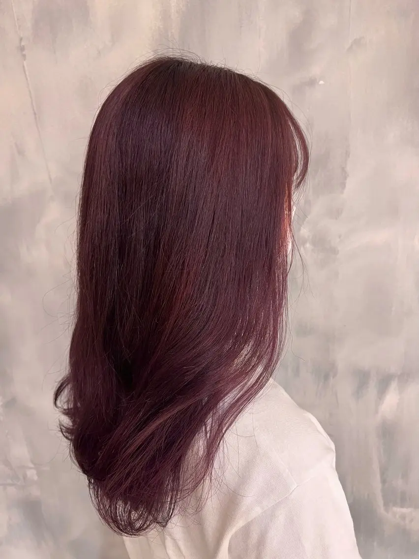 セミロング カラー ヘアカラー ✨艶髪／透明感カラー ミユ💜のヘアスタイル