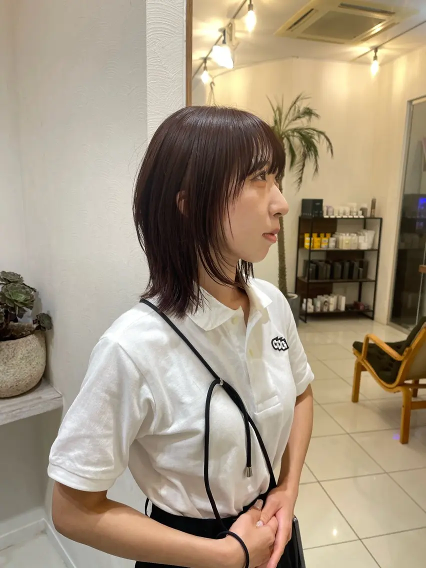 ミディアム レイヤーカット 外ハネヘア カット ヘアカラー トリートメント 丁寧なカウンセリング 🌿KENTA🌿のヘアスタイル
