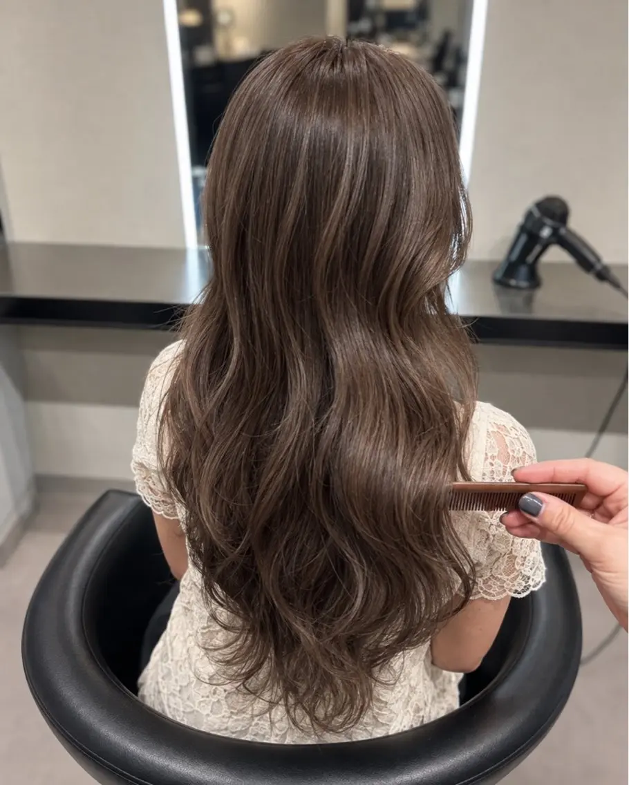 セミロング カラー ブラウンカラー トリートメント 🌈ウルトワ水素 髪質改善naru🌈のヘアスタイル