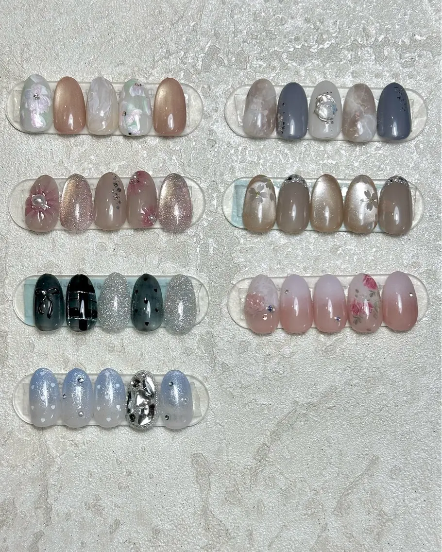 ネイル アートネイル チークネイル フラワーネイル グラデーション マグネットネイル Sei | cres nailのネイルデザイン