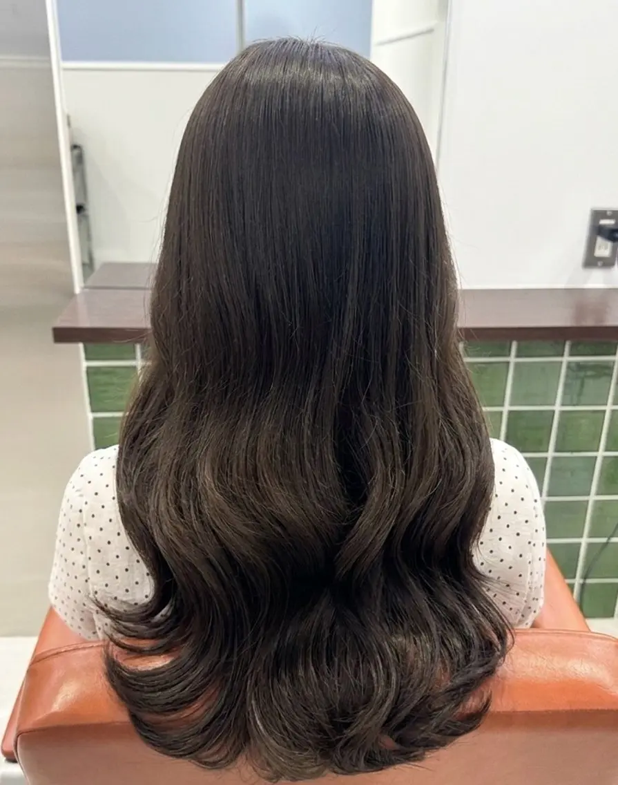 セミロング パーマ カット パーマ aini上本町 吉元直明のヘアスタイル
