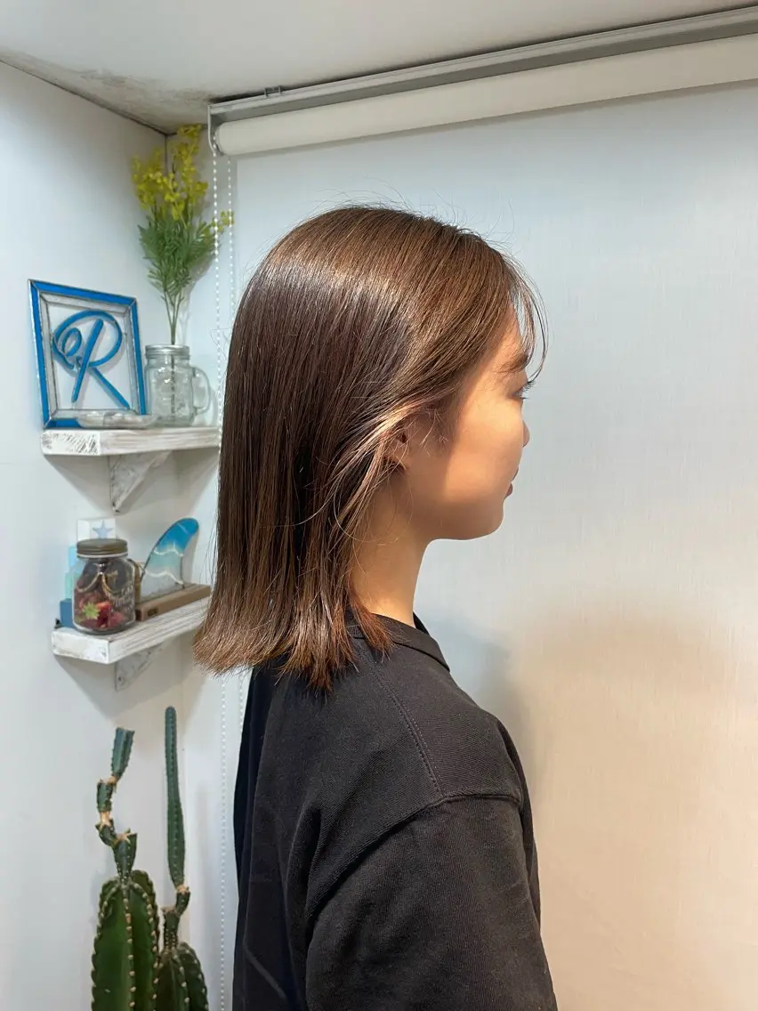 カラー イヤリングカラー 大山 怜菜のヘアスタイル