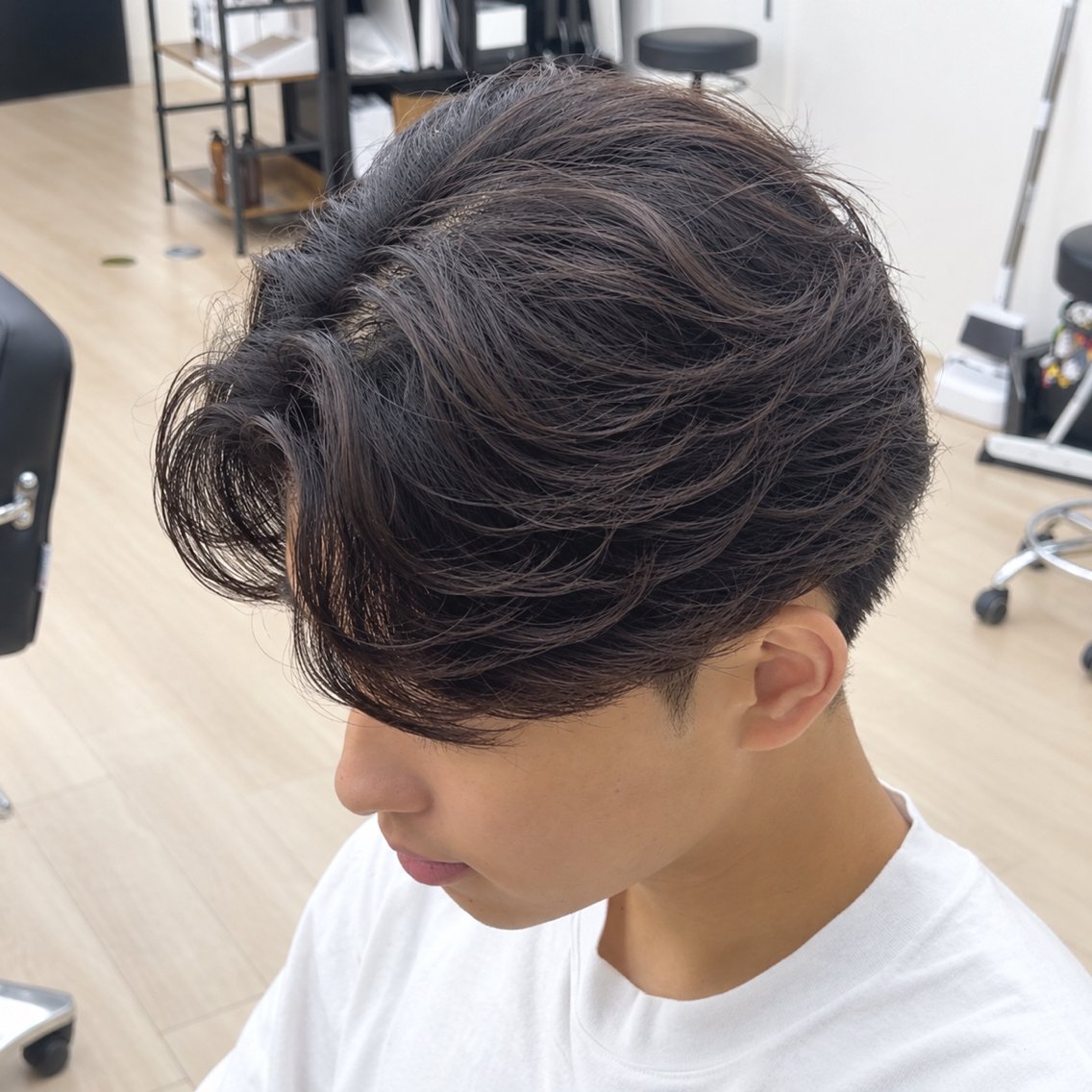 ショート パーマ メンズ センターパート メンズパーマ ニュアンスパーマ メンズ特化/センター /ニュアンス/天野のヘアスタイル