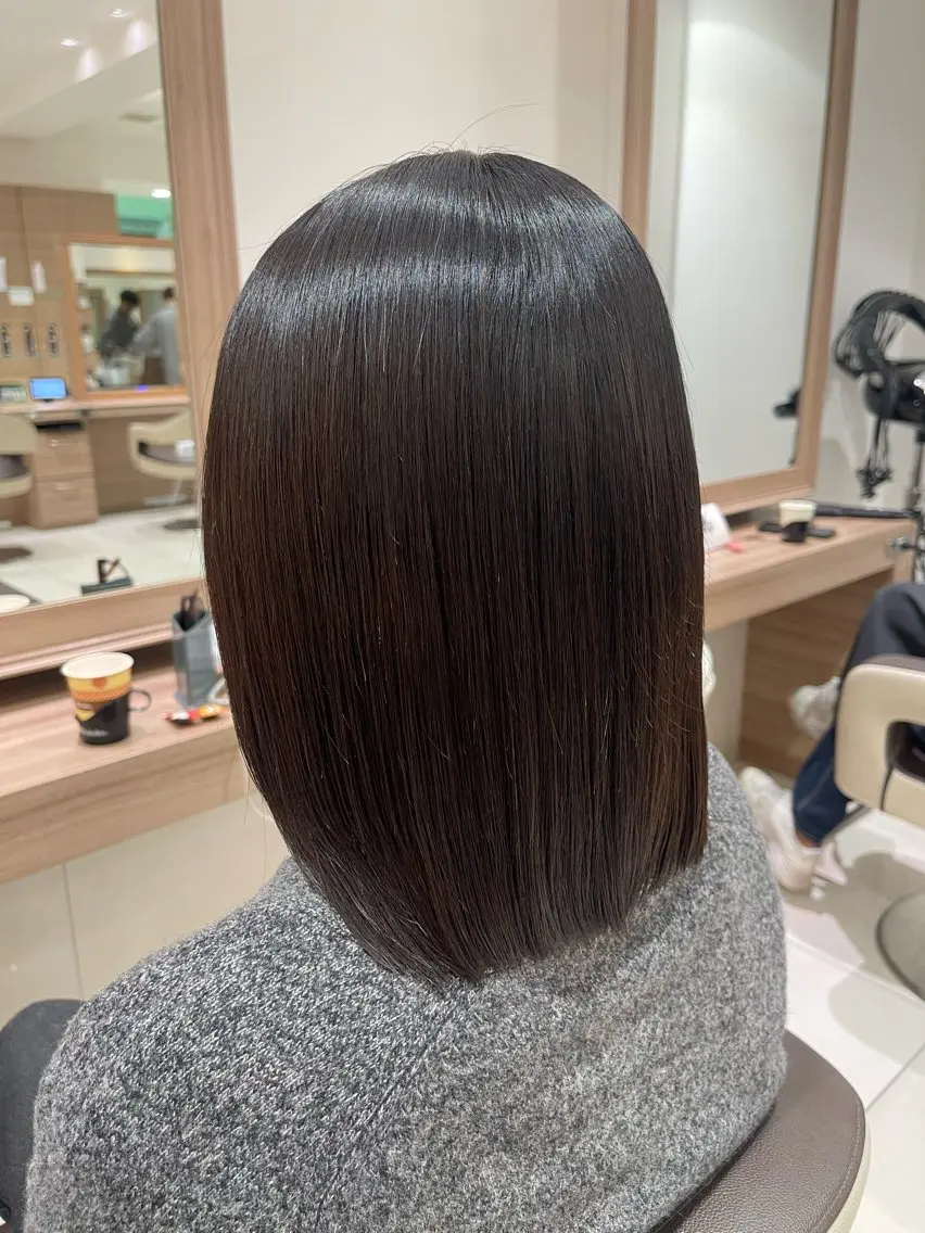 ミディアム パーマ 縮毛矯正 ash 十日市場 yuzuki 🎀のヘアスタイル