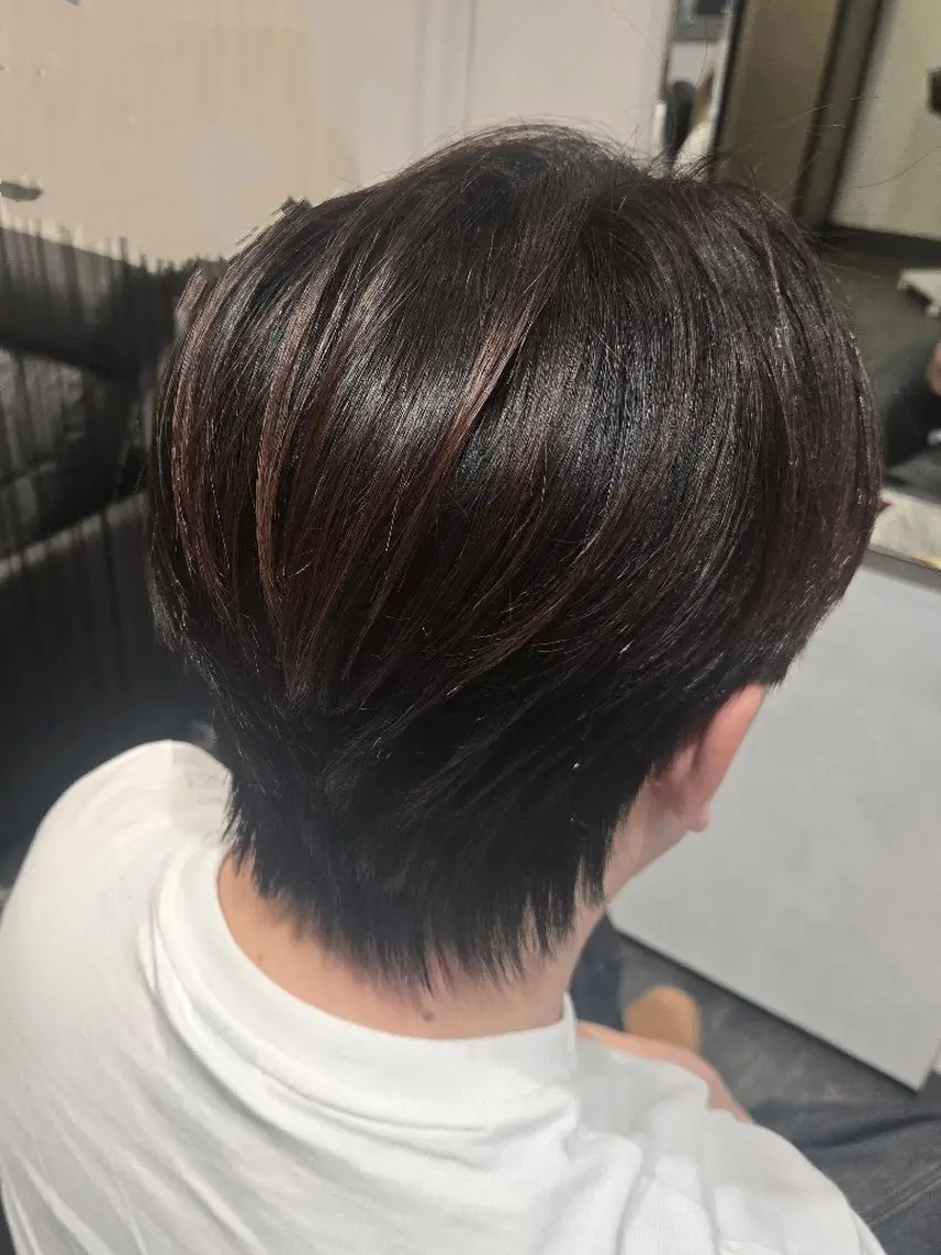 ショート メンズ ダウンパーマ メンズ韓国風 メンズパーマ 韓国風ヘア カット パーマ LEE HANAのヘアスタイル