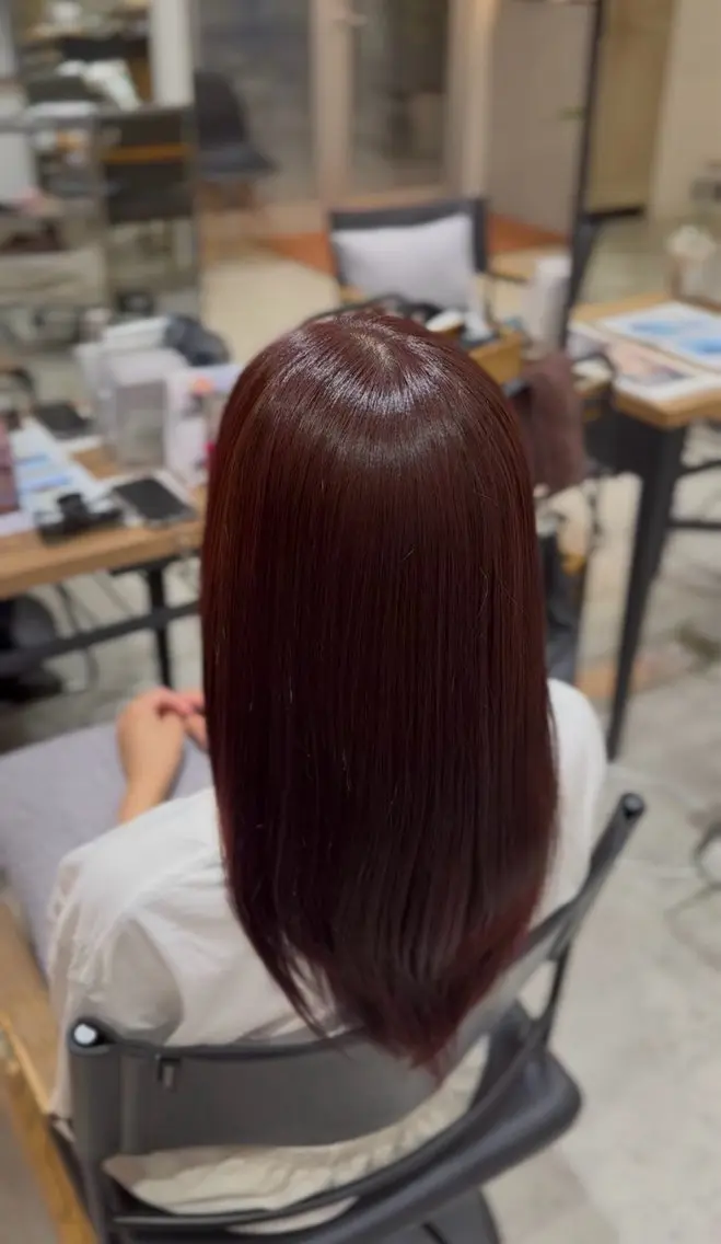 セミロング カラー ヘアカラー トリートメント にいな/パーマ /艶カラー☘️のヘアスタイル