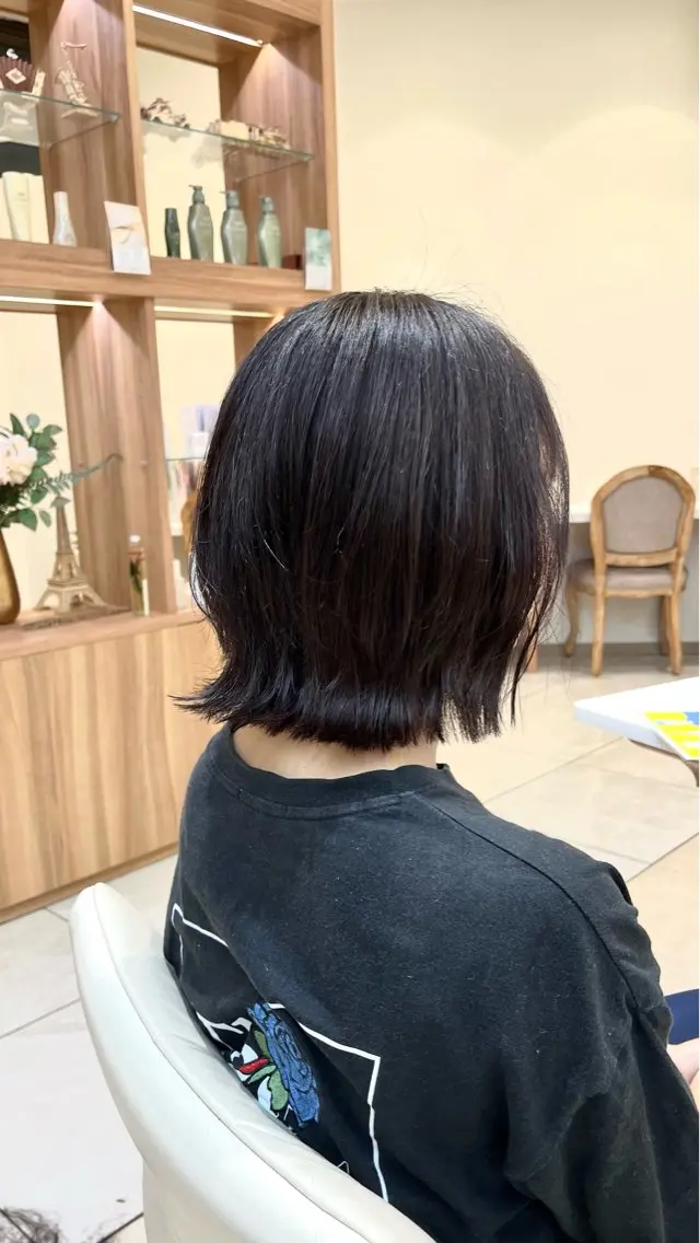 【大人気🔥】朝ラクくびれボブカット➕暗髪カラーの写真