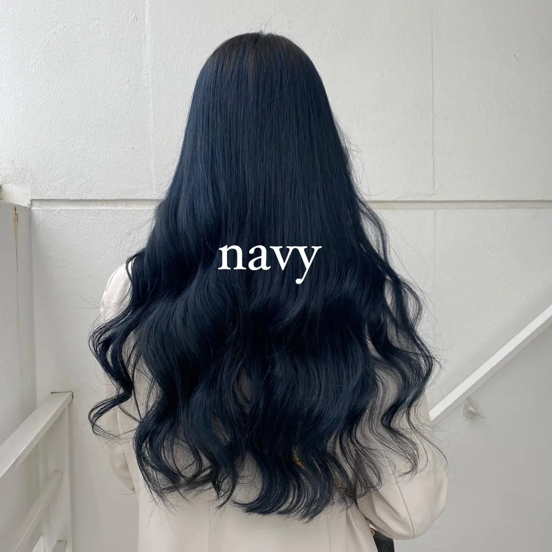 ロング カラー ネイビーカラー 韓国風ヘア ヘアカラー トリートメント ヘアセット 絶対カワイイ保証💕 カワノチヒロのヘアスタイル