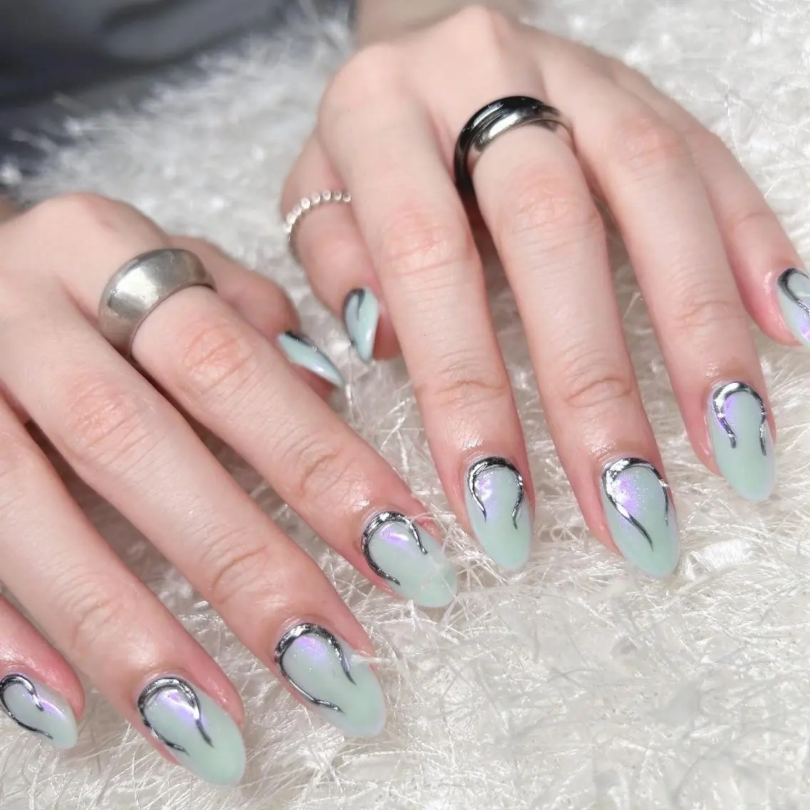 ネイル 長さ出し フレンチネイル ジェルネイル グラデーション 韓国ネイル ハンドネイル Nail&eye Belire 新宿のネイルデザイン