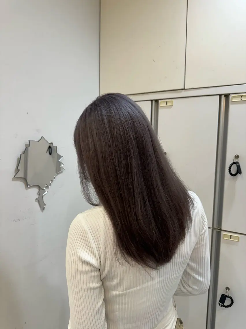 ロング カラー ラベンダーカラー シルバー ブリーチなしwカラー /艶カラー/oukaのヘアスタイル
