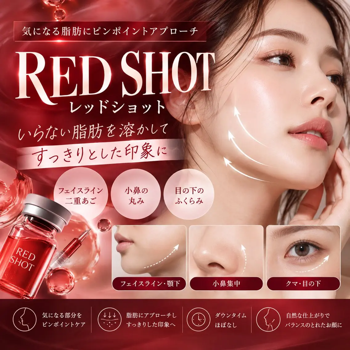 【症例モニター様◆募集】顎下の肉が気になる方のため脂肪ケア✨レッドショット2cc導入の写真