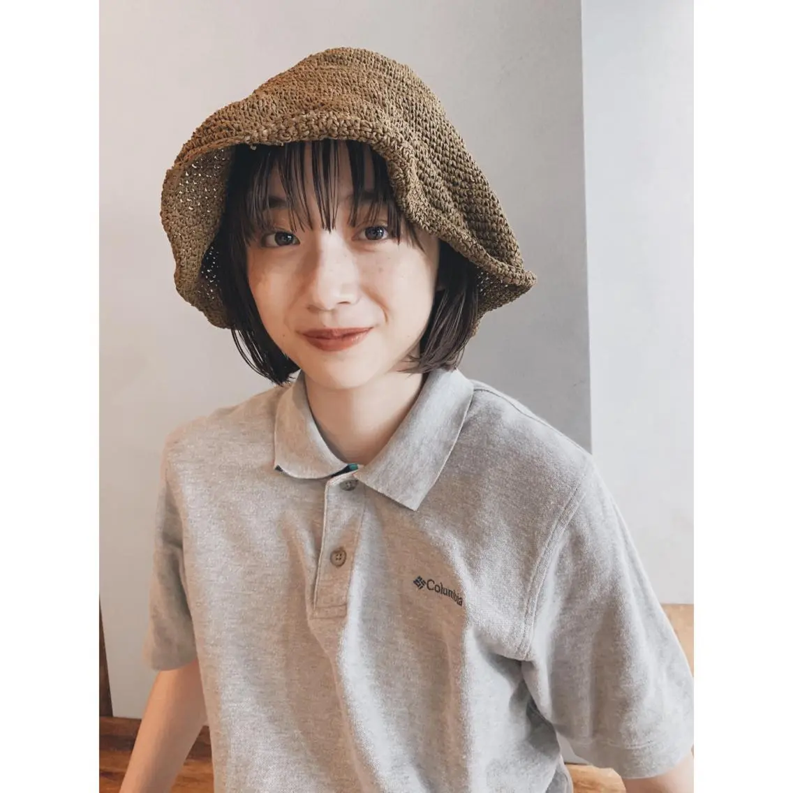 ショート カラー ヘアアレンジ ボブパーマコテ巻き風 パーマNo1深江秀平のヘアスタイル