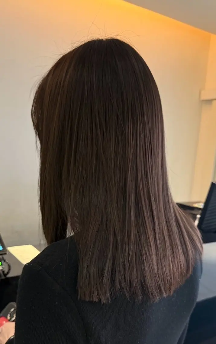 セミロング カット ヘアカラー 濵田さらさ カットモデル募集中のヘアスタイル