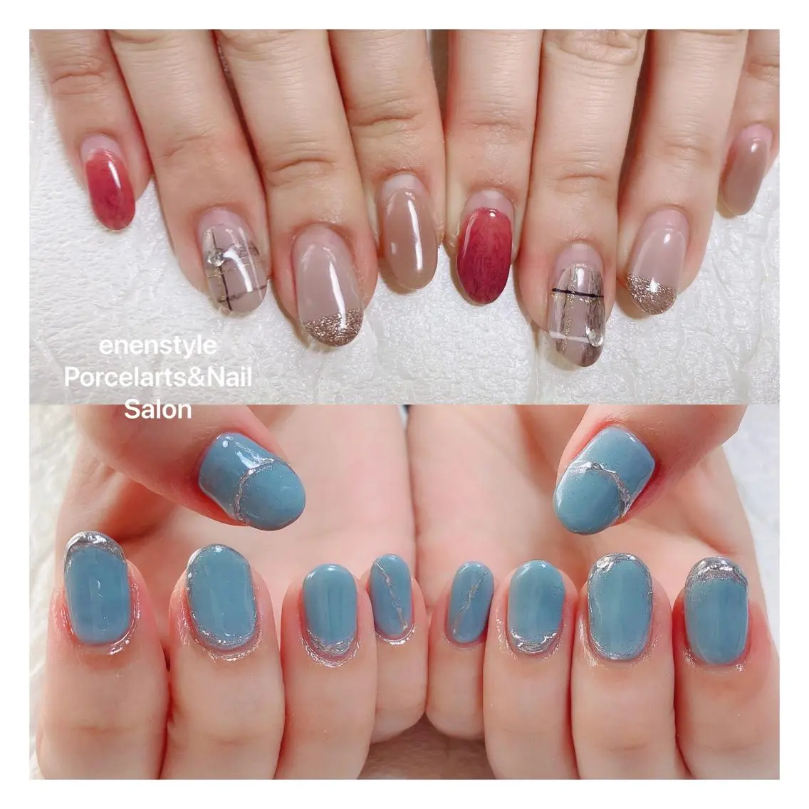 ミディアム ネイル ハンドネイル 🐾enen style 🐾のネイルデザイン