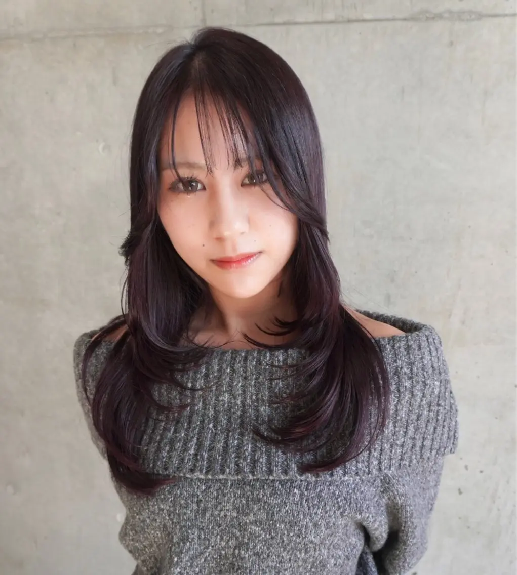 セミロング カラー レイヤーカット カット ヘアカラー トリートメント ウルフカット ハッシュカット/七海のヘアスタイル