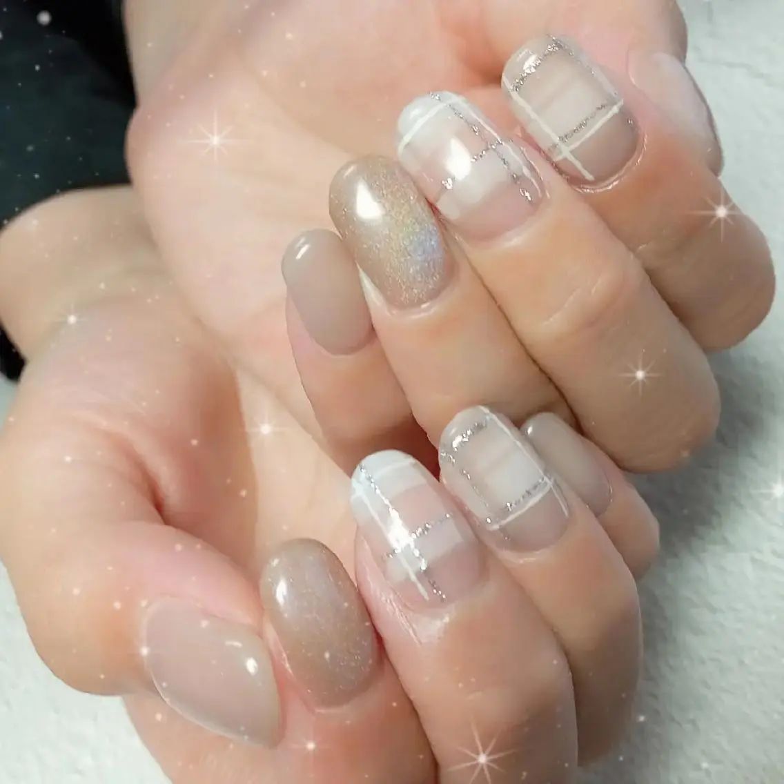 ネイル キラキラネイル マグネットネイル ビー玉ネイル シンプルネイル ブライダルネイル ハンドネイル flure de neige yukiのネイルデザイン