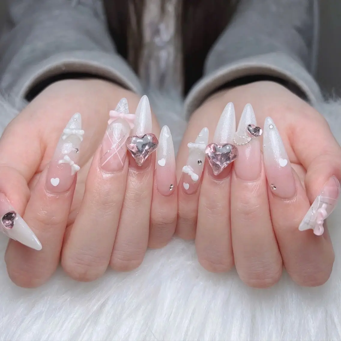 ネイル アートネイル オーロラネイル フレンチネイル ジェルネイル グラデーション Sora nail 長さ出し専門店のネイルデザイン