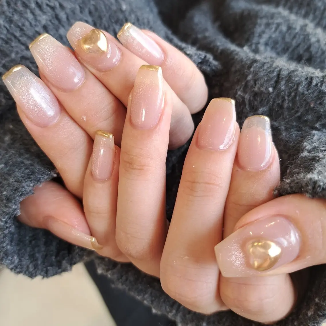 ネイル アートネイル ジェルネイル ハート マグネットネイル 持ち込み ハンドネイル Nail mood デザイン持ち込みokのネイルデザイン