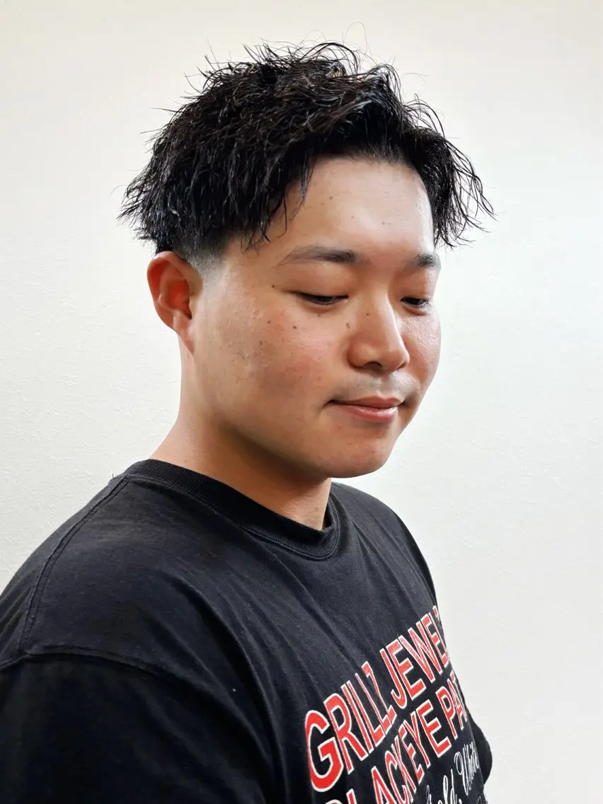 ショート パーマ メンズ 表参道/短髪 メンズ特化/石原旭人のヘアスタイル