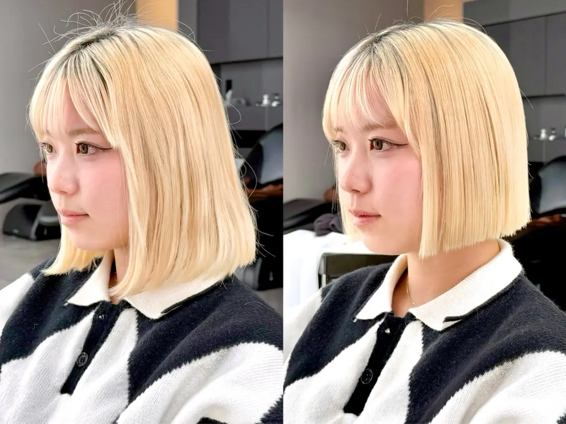 ミディアム カット ヘアカラー トリートメント 縮毛矯正/艶髪🦋 透明感　ゆうとのヘアスタイル
