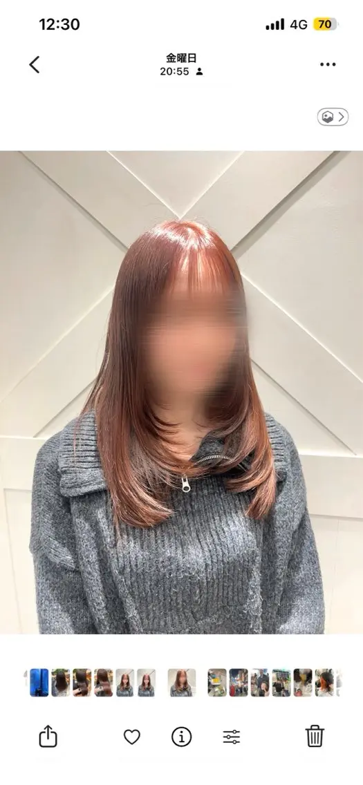 ミディアム カット 髪質改善🫧艶カラー ✨縮毛矯正🎀しゅりのヘアスタイル
