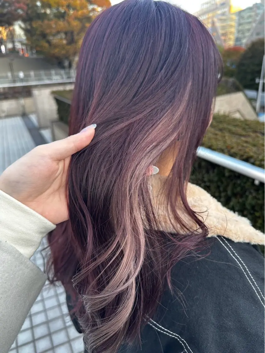 セミロング カラー ベージュカラー ラベンダーカラー ヘアカラー ミディアムレイヤー/ 艶カラー🎀 emiのヘアスタイル