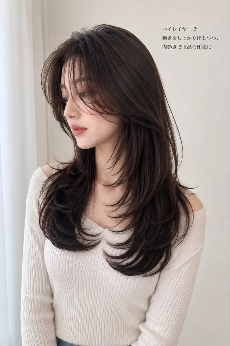 ロング 韓国風ヘア レイヤーカット 村山 美姫のヘアスタイル