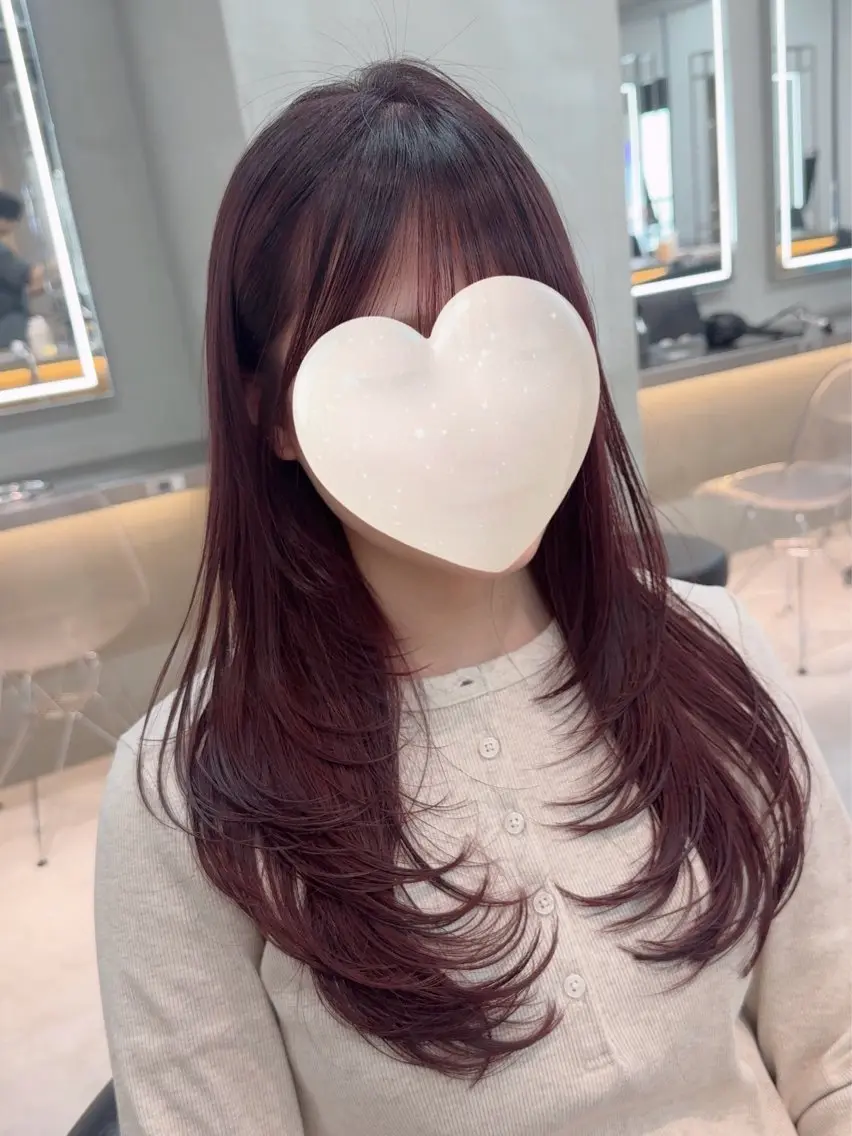 セミロング カラー カット ヘアカラー トリートメント ARIA💎縮毛矯正 ブリーチ💎複雑履歴のヘアスタイル