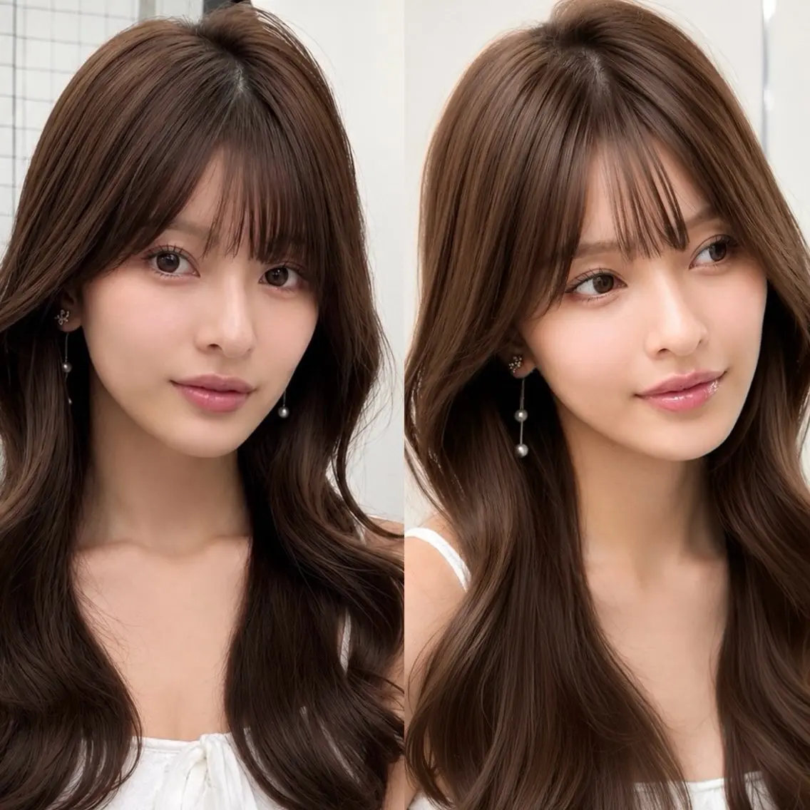 ロング カット ヘアカラー トリートメント 韓国ヘア🤍🇰🇷 🫶🏻吉満のヘアスタイル