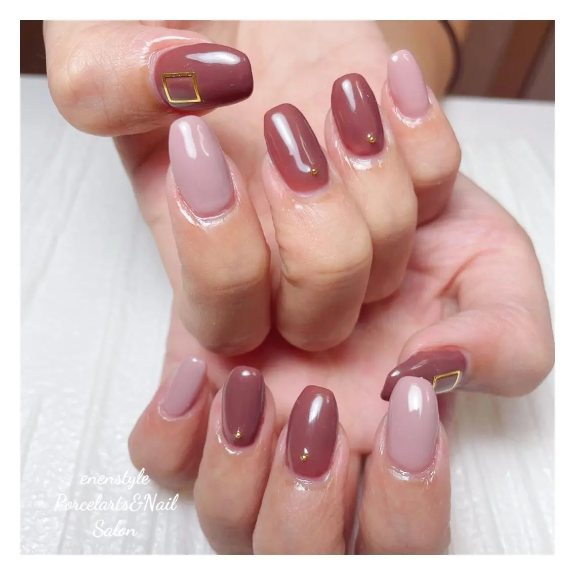 ミディアム ネイル 🐾enen style 🐾のネイルデザイン