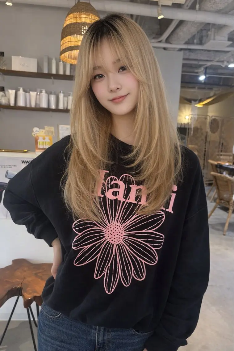 ロング カット ヘアカラー 髙野 未衣菜のヘアスタイル