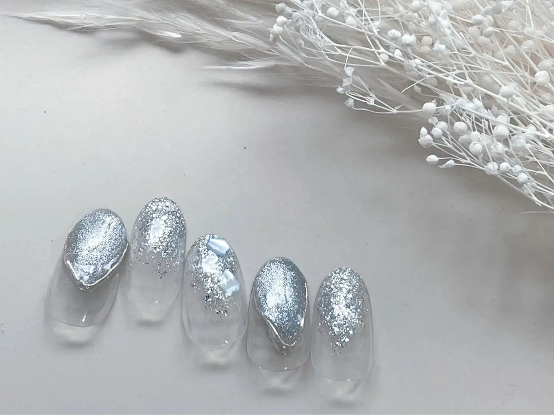 ネイル オーロラネイル フラワーネイル フットネイル フレンチネイル ジェルネイル mogunail &blowのネイルデザイン