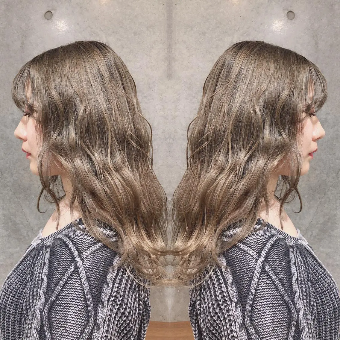 セミロング カラー ヘアアレンジ アッシュ ハイトーンカラー カット ヘアカラー トリートメント 🦋美髪/エクステ 🦋アベイクミのヘアスタイル