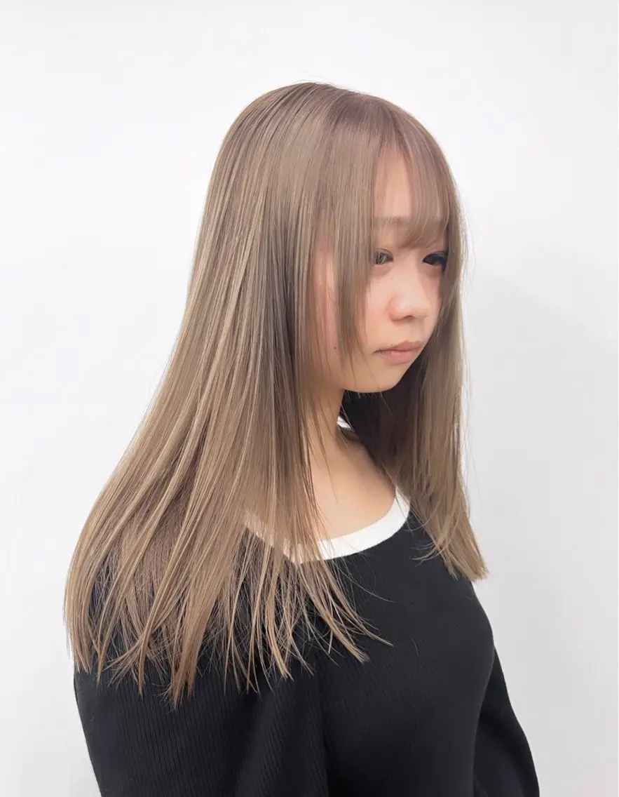 ロング カラー ベージュカラー ブリーチ ブロンド ブラウンカラー ケアブリーチ カット ヘアカラー トリートメント ブリーチ　ハイトーン 特化🌈フジタハルキのヘアスタイル