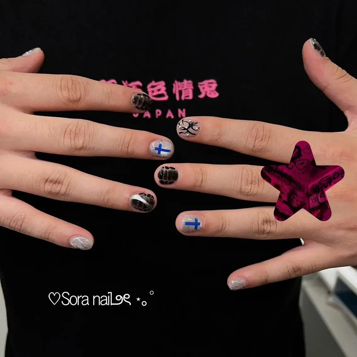 ネイル ガーリー ハート 韓国ネイル ニュアンスネイル リボン ハンドネイル Sora nail 長さ出し専門店のネイルデザイン
