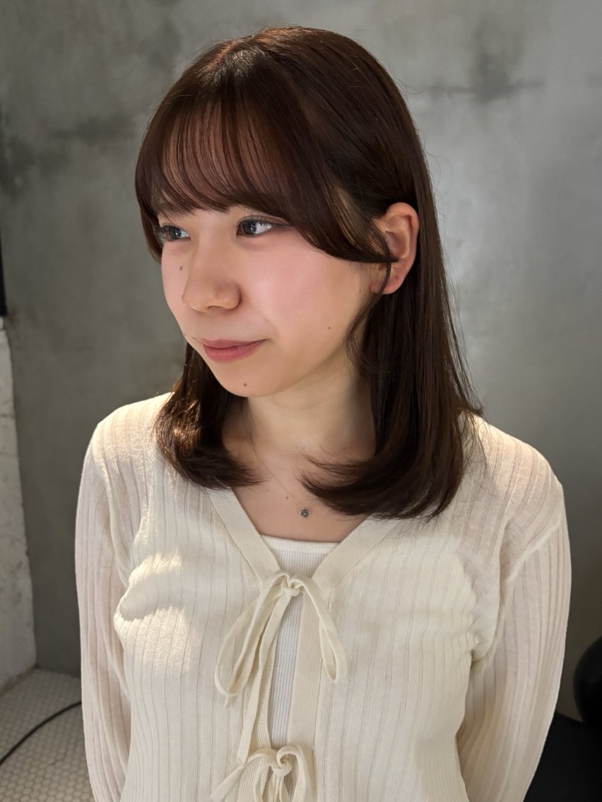 セミロング カラー ヘアカラー ヘアセット ワンカラー¥3850 /アレンジ/あみ🎶のヘアスタイル