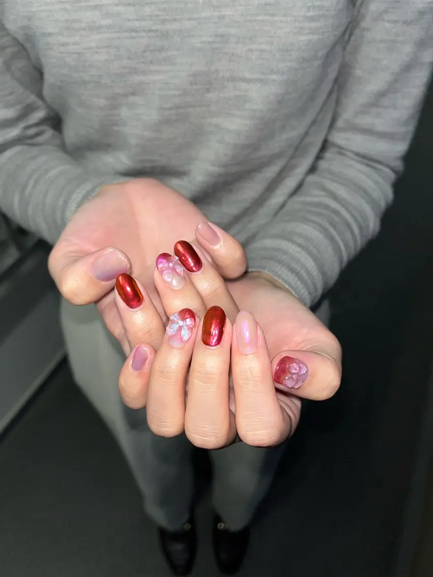 ネイル リボン ハンドネイル フットネイル Nailsalon Fave/Rinaのネイルデザイン