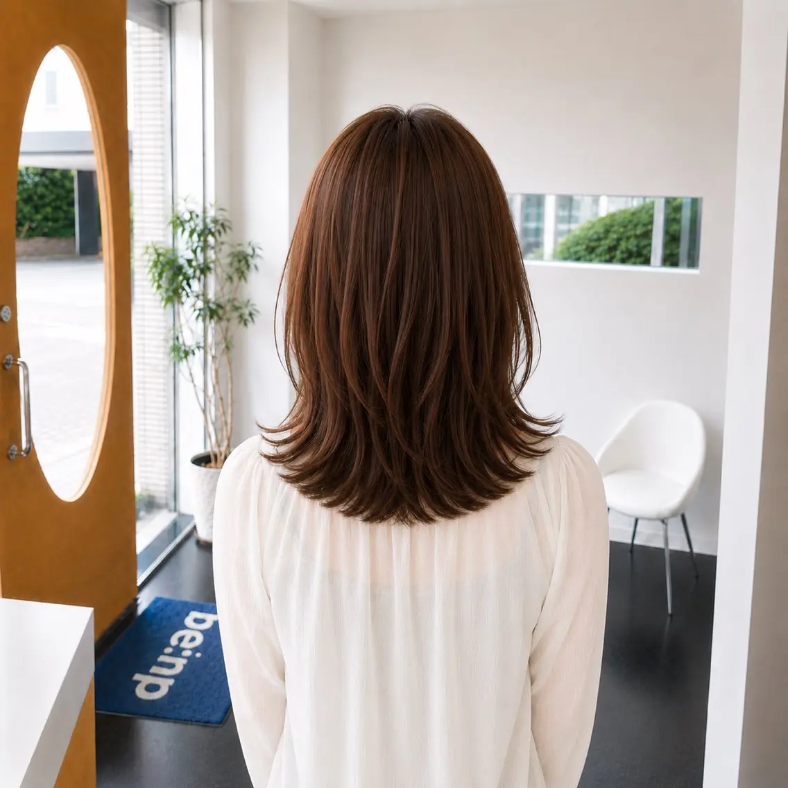 ミディアム カラー くびれヘア 外ハネヘア カット ヘアカラー 松本 将太のヘアスタイル