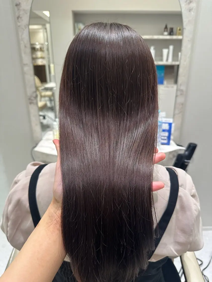 ロング カラー カット ヘアカラー トリートメント 韓国レイヤー✨ yasuko銀座のヘアスタイル