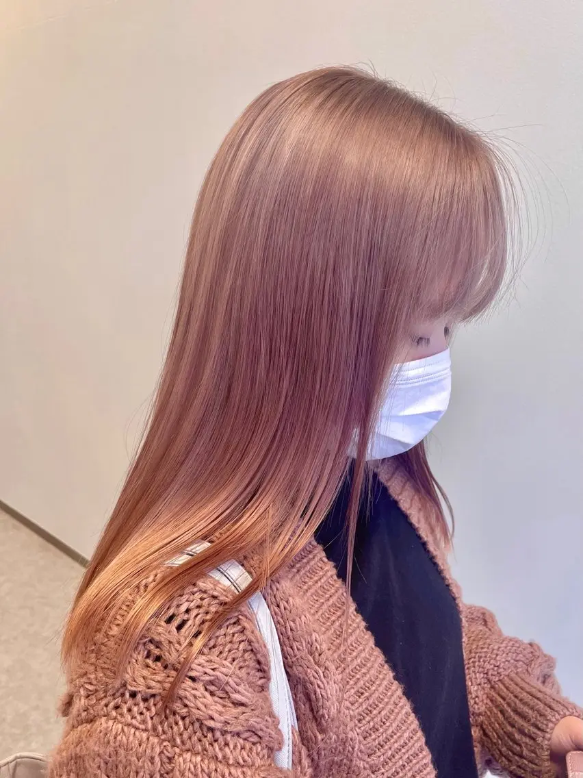 ミディアム カラー ヘアカラー 心斎橋/ブリーチなし 髪質改善/レイヤーのヘアスタイル