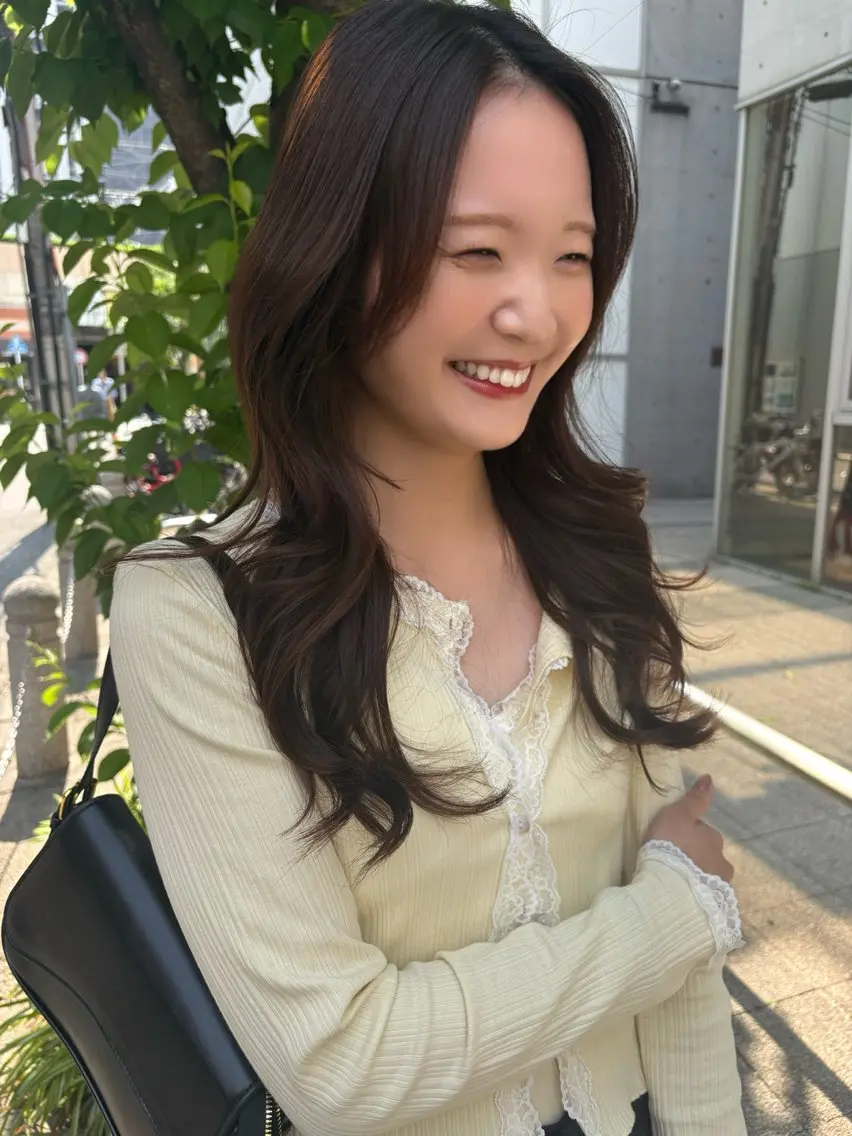 ミディアム 顔周りカット 似合わせカット ヘアカラー ダイスケさん /ブラウンカラーのヘアスタイル