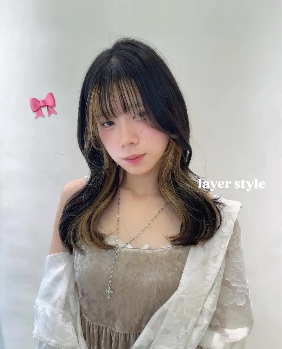 セミロング カラー レイヤーカット カット ヘアカラー ParveMix / 山本 玲南🫧🪽のヘアスタイル
