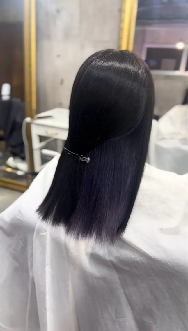 セミロング ヘアカラー uda 抜きっぱなし /最高級エクステのヘアスタイル