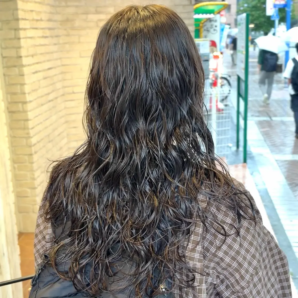 ロング パーマ カット パーマ 横浜パーマ🌐ボブ✨ 暖色カラーもえかのヘアスタイル