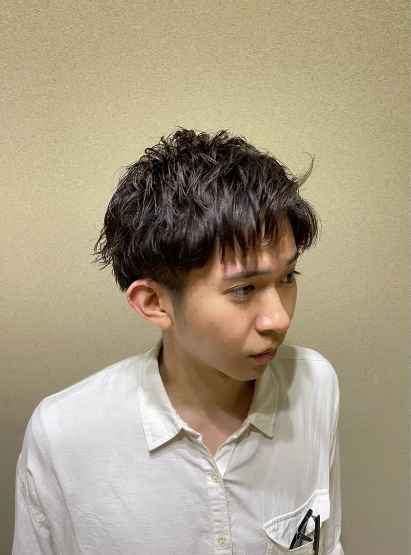 ショート くせ毛 カット パーマ ショート/カラー /メンズヘア/魁人のヘアスタイル