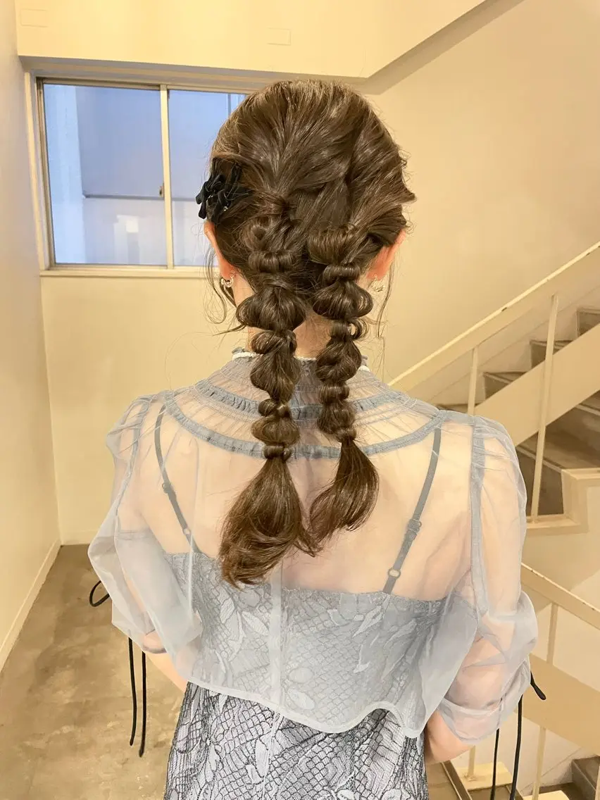 セミロング ヘアアレンジ 結婚式・ブライダル 浴衣 ヘアセット 谷川 未来のヘアスタイル