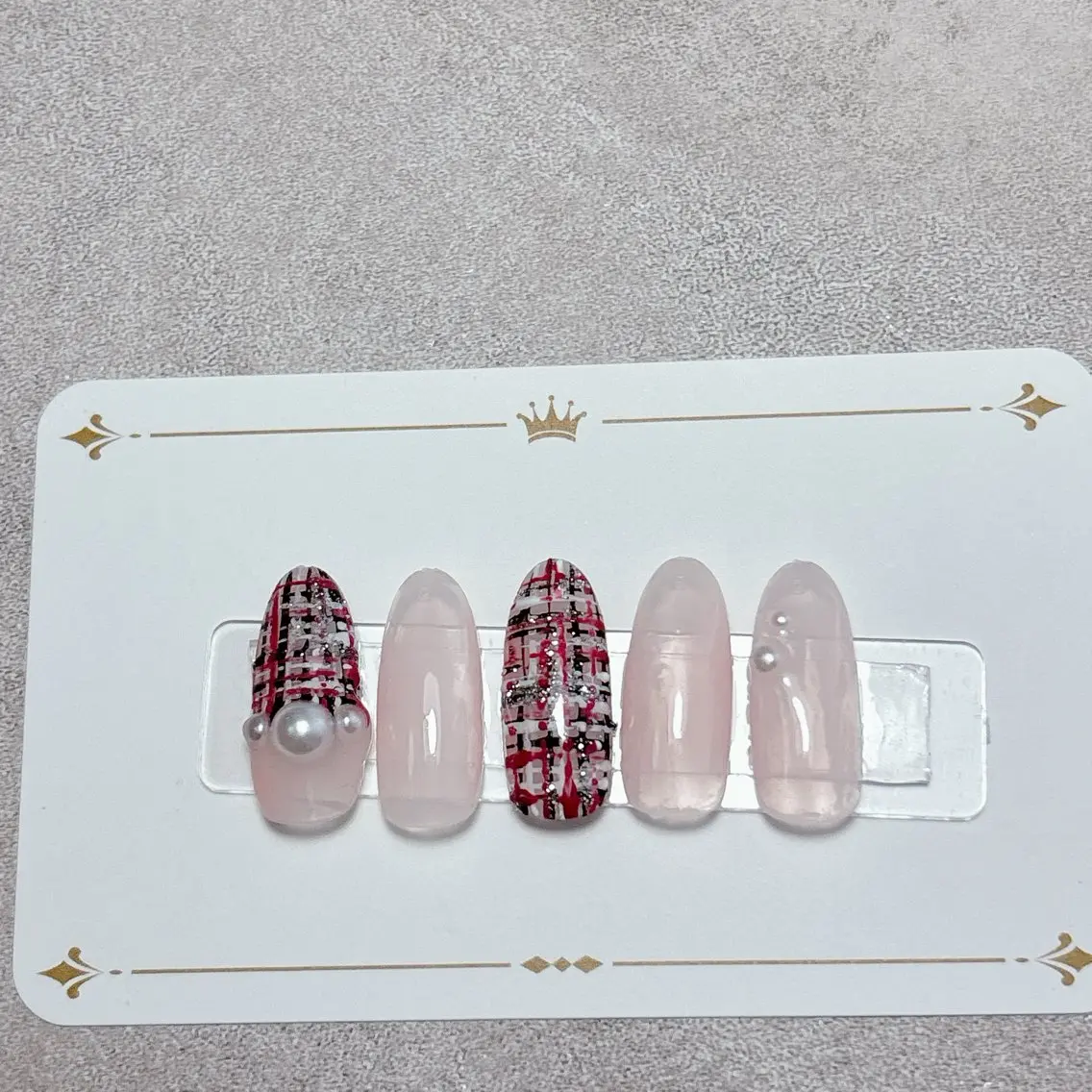 ネイル ツイードネイル Yuna🕊️ Lien市川のネイルデザイン