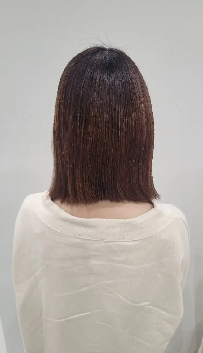 ミディアム パーマ 髪質改善 ストレートパーマ 池田 翔汰のヘアスタイル