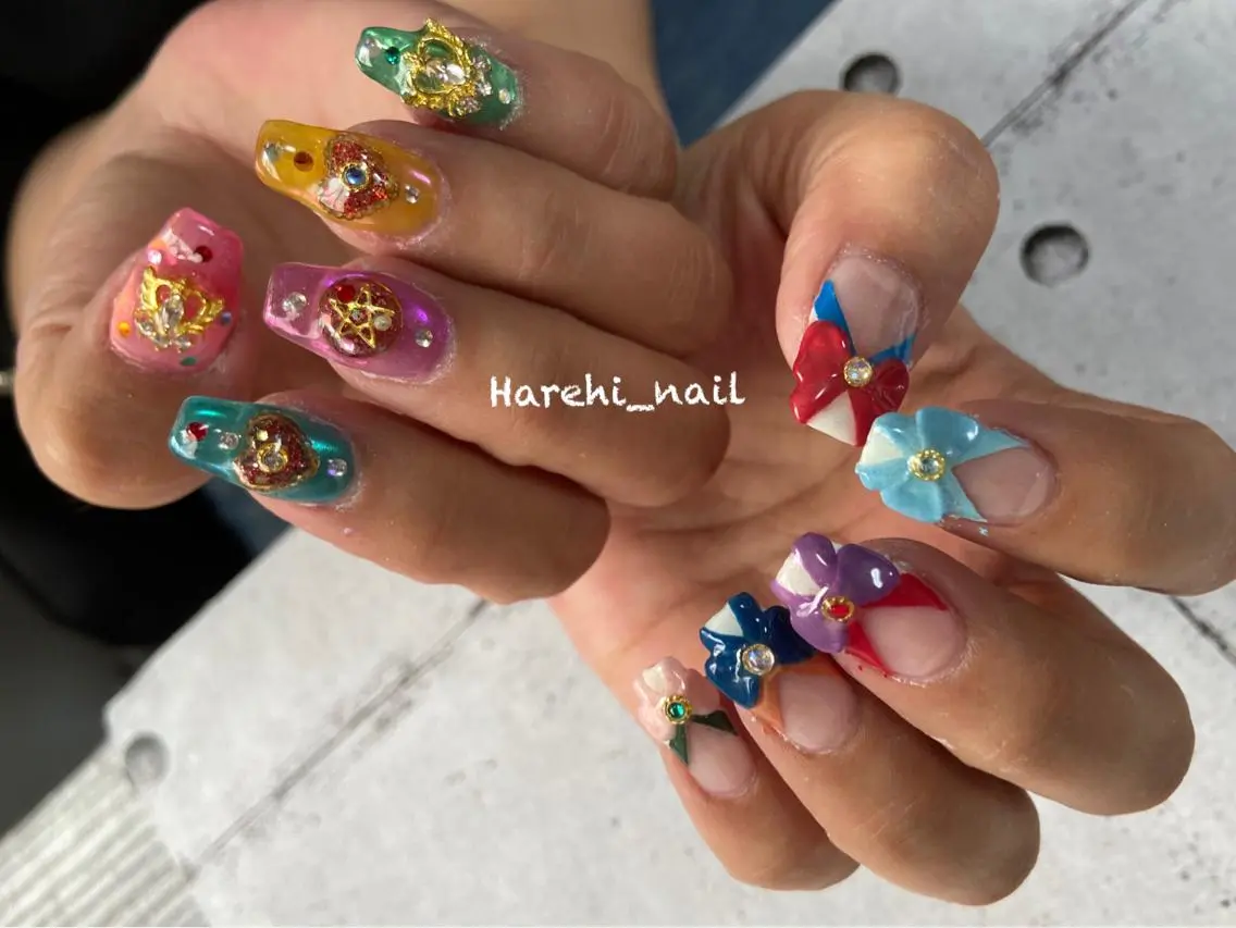 ネイル 長さ出し ハンドネイル Harehi_ nailのネイルデザイン